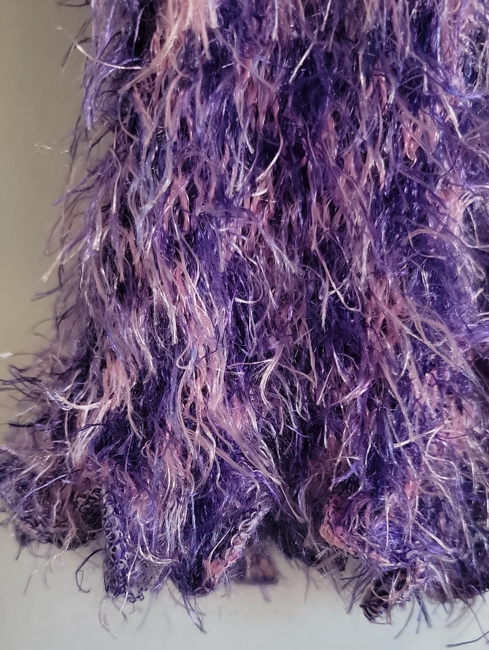 Magic Fuzzy Purple and Pink Eyelash Yarn Scarf